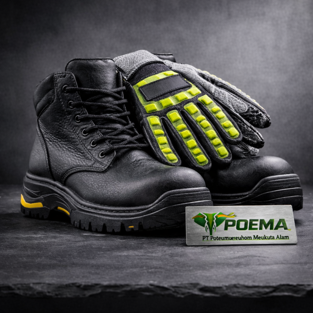 Grosir sepatu safety kulit proyek dan sarung tangan